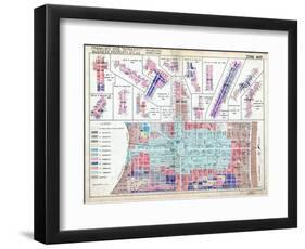 1939, Zone Map, Philadelphia, Inner City, Pennsylvania, United States-null-Framed Giclee Print