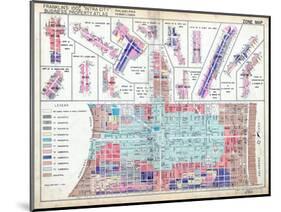 1939, Zone Map, Philadelphia, Inner City, Pennsylvania, United States-null-Mounted Giclee Print