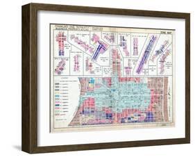 1939, Zone Map, Philadelphia, Inner City, Pennsylvania, United States-null-Framed Giclee Print