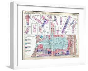 1939, Zone Map, Philadelphia, Inner City, Pennsylvania, United States-null-Framed Giclee Print