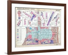 1939, Zone Map, Philadelphia, Inner City, Pennsylvania, United States-null-Framed Giclee Print