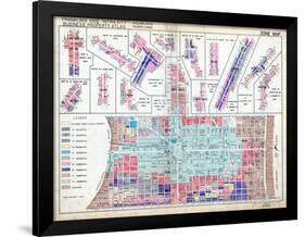 1939, Zone Map, Philadelphia, Inner City, Pennsylvania, United States-null-Framed Giclee Print