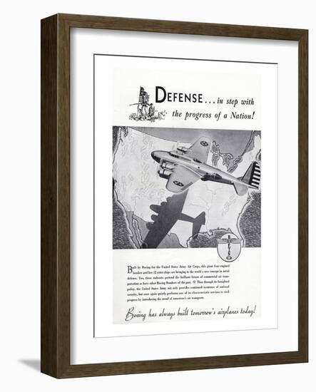 1940 Defense Boeing ad-null-Framed Art Print