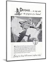 1940 Defense Boeing ad-null-Mounted Art Print