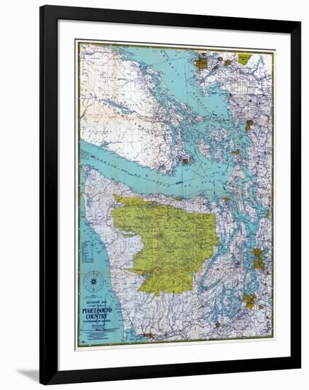 1940, Puget Sound Country 1940c, Washington, United States-null-Framed Giclee Print