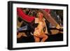 1940's Style Aviator Pin-Up Girl Posing with a Vintage T-6 Texan Aircraft-null-Framed Premium Photographic Print