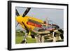 1940's Style Pin-Up Girl Lying on the Wing of a P-51 Mustang-null-Framed Photographic Print