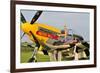 1940's Style Pin-Up Girl Lying on the Wing of a P-51 Mustang-null-Framed Photographic Print