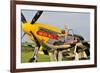 1940's Style Pin-Up Girl Lying on the Wing of a P-51 Mustang-null-Framed Photographic Print