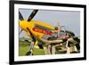 1940's Style Pin-Up Girl Lying on the Wing of a P-51 Mustang-null-Framed Photographic Print