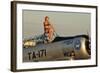 1940's Style Pin-Up Girl Sitting on the Cockpit of a World War II T-6 Texan-null-Framed Photographic Print