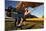 1940's Style Pin-Up Girl Sitting on the Wing of a Stearman Biplane-null-Mounted Photographic Print