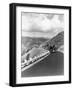 1940s Automobile on Hillside Road Near Yellowstone National Park 11000 Feet Elevation Red Lodge-null-Framed Photographic Print