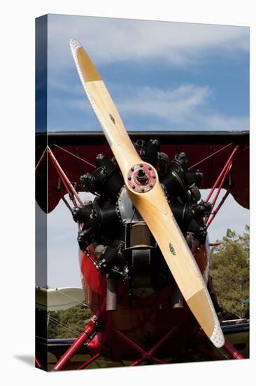 1940s Biplane Wooden Propellor Engine Photo Poster-null-Stretched Canvas