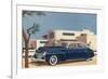 1940s Blue Sedan Automobile-null-Framed Art Print