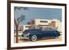 1940s Blue Sedan Automobile-null-Framed Art Print