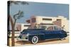 1940s Blue Sedan Automobile-null-Stretched Canvas