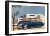 1940s Blue Sedan Automobile-null-Framed Premium Giclee Print