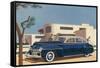 1940s Blue Sedan Automobile-null-Framed Stretched Canvas