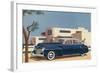 1940s Blue Sedan Automobile-null-Framed Art Print