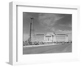 1940s Capitol Building with Oil Derrick in Foreground Oklahoma City-null-Framed Photographic Print