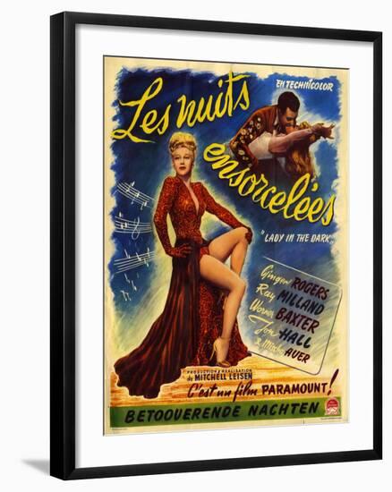 1940s France Lady In The Dark Film Poster-null-Framed Giclee Print