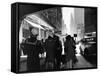 1940s Grand Central Station Men and Women Pedestrians a Sailor in Uniform Taxi and Stores 42nd St-null-Framed Stretched Canvas