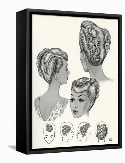 1940S Hairstyles-null-Framed Stretched Canvas