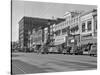 1940s Kansas Street Shopping District Cars Shops Storefronts Topeka Kansas-null-Stretched Canvas