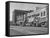 1940s Kansas Street Shopping District Cars Shops Storefronts Topeka Kansas-null-Framed Stretched Canvas