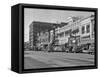1940s Kansas Street Shopping District Cars Shops Storefronts Topeka Kansas-null-Framed Stretched Canvas