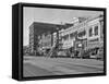 1940s Kansas Street Shopping District Cars Shops Storefronts Topeka Kansas-null-Framed Stretched Canvas