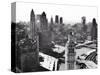 1940s LOOKING SW FROM TRIBUNE TOWER WACKER DRIVE ALONG CHICAGO RIVER WRIGLEY BUILDING TOWER IN F...-Panoramic Images-Stretched Canvas