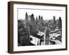 1940s LOOKING SW FROM TRIBUNE TOWER WACKER DRIVE ALONG CHICAGO RIVER WRIGLEY BUILDING TOWER IN F...-Panoramic Images-Framed Photographic Print
