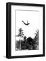 1940s MAN POISED MIDAIR ARMS OUT JUMPING FROM DIVING BOARD INTO POOL-H. Armstrong Roberts-Framed Photographic Print