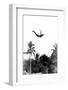 1940s MAN POISED MIDAIR ARMS OUT JUMPING FROM DIVING BOARD INTO POOL-H. Armstrong Roberts-Framed Photographic Print