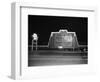 1940s MARQUEE SIGN FOR DRIVE-IN MOVIE THEATER LIT UP AT NIGHT-Panoramic Images-Framed Photographic Print