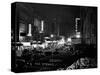 1940s Night Street Scene West 52nd Street Lights from Numerous Clubs and Nightclubs New York-null-Stretched Canvas