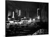 1940s Night Street Scene West 52nd Street Lights from Numerous Clubs and Nightclubs New York-null-Stretched Canvas