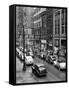 1940s Rainy Day on Chestnut Street Philadelphia,, PA Cars Pedestrians Storefronts-null-Framed Stretched Canvas