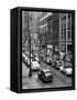 1940s Rainy Day on Chestnut Street Philadelphia,, PA Cars Pedestrians Storefronts-null-Framed Stretched Canvas