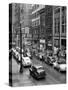 1940s Rainy Day on Chestnut Street Philadelphia,, PA Cars Pedestrians Storefronts-null-Stretched Canvas