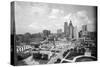 1940s Skyline of Business District of Houston Texas from City Hall-null-Stretched Canvas