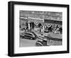 1940s Store Fronts Decorated with Parade Bunting Main Street 82nd Street Jackson Heights Queens-null-Framed Photographic Print