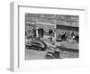 1940s Store Fronts Decorated with Parade Bunting Main Street 82nd Street Jackson Heights Queens-null-Framed Photographic Print