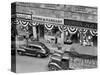 1940s Store Fronts Decorated with Parade Bunting Main Street 82nd Street Jackson Heights Queens-null-Stretched Canvas