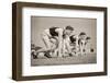 1940s THREE RUNNERS AT STARTING LINE OF FOOT RACE TRACK AND FIELD-H. Armstrong Roberts-Framed Photographic Print