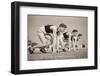 1940s THREE RUNNERS AT STARTING LINE OF FOOT RACE TRACK AND FIELD-H. Armstrong Roberts-Framed Photographic Print