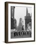 1940s Times Square at Twilight Night Looking South from Duffy Square Towards Ny Times Building-null-Framed Photographic Print