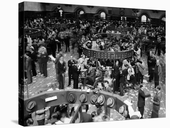 1940s Trading in Progress on Floor of New York Stock Exchange NYC-null-Stretched Canvas